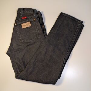 Vtg 80s Wrangler 14MWZ Red Tab Made in USA Black High Rise Jeans 28x29 11x30